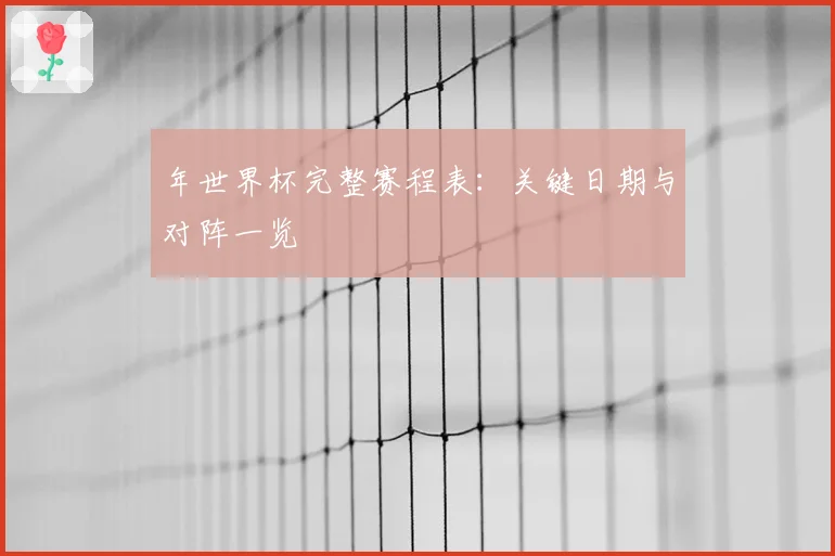 年世界杯完整赛程表：关键日期与对阵一览